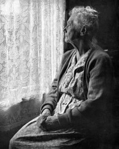 Sad old woman